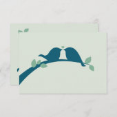 Navy Blue Tortelduifjes Wedding RSVP (Voorkant / Achterkant)