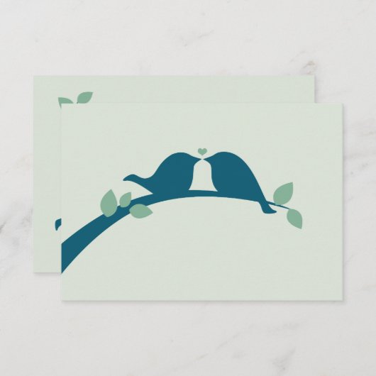 Navy Blue Tortelduifjes Wedding RSVP (Voorkant / Achterkant)