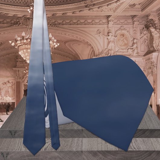 Navy Blue tot Dusty Blue Ombre Wedding Stropdas