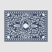 Navy Blue Traditional Bone Inlay Decoupage Paper Tissuepapier (Voorkant)