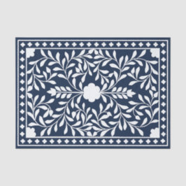 Navy Blue Traditional Bone Inlay Decoupage Paper Tissuepapier