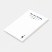 Navy Blue Treble Clef Musician Music Business Post-it® Notes (Schuin)