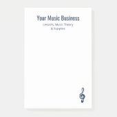 Navy Blue Treble Clef Musician Music Business Post-it® Notes (Voorkant)