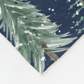 Navy Blue Tree Forest Waterverf Stars Bladerdak Fleece Deken (Hoek)