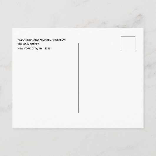 Navy Blue Tropical Floral Bewegende Aankondiging (Achterkant)