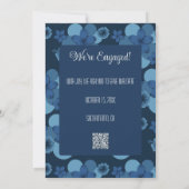 Navy Blue Tropical Flower Flat Save The Date Kaart (Achterkant)