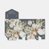 Navy blue tropical modern elegant: de heer en mevr bedankdoosjes (Uitgevouwen)