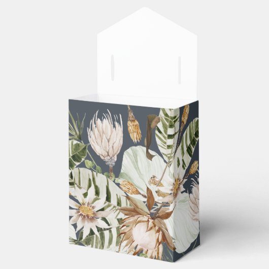 Navy blue tropical modern elegant: de heer en mevr bedankdoosjes (Geopend)