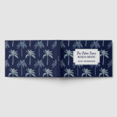 Navy Blue Tropical Palm Trees Beach House Gastenboek (Volledig)