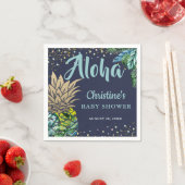 Navy Blue Tropical Pineapple Baby shower Servet (Insitu)