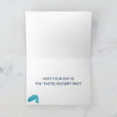 Navy Blue Trout Fish Custom Message Birthday Kaart (Binnen)