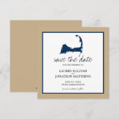 Navy Blue Truro Cape Cod Wedding Save the Date (Voorkant / Achterkant)