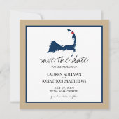 Navy Blue Truro Cape Cod Wedding Save the Date (Voorkant)