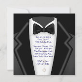 Navy Blue Tuxedo Mans 40ste verjaardagsfeest Kaart (Achterkant)