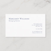 Navy Blue Tweelettermonogram Professioneel Visitekaartje (Achterkant)