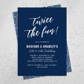 Navy Blue tweemaal het leuke gezamenlijke verjaard Kaart