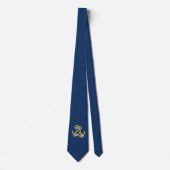Navy Blue Two Anchors Grooms Weddenschap Stropdas (Voorkant)