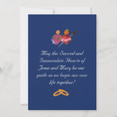 Navy-Blue Two Hearts Catholic Wedding  Kaart (Achterkant)