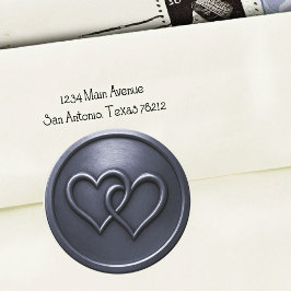 Navy  Blue Two Hearts Intertwined Wedding Ronde Sticker