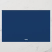 Navy Blue Two Monogram Thin & Thick Border Briefpapier (Achterkant)