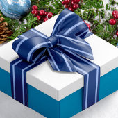 Navy Blue Two Tone Nautical Stripes Satijnen Lint