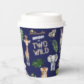 Navy Blue Two Wild Safari thema verjaardag Papieren Bekers (Voorkant)