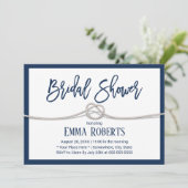 Navy Blue Tying the Knot Minimalist Vrijgezellenfe Kaart (Staand voorkant)