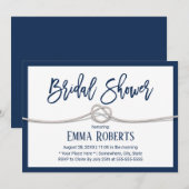 Navy Blue Tying the Knot Minimalist Vrijgezellenfe Kaart (Voorkant / Achterkant)