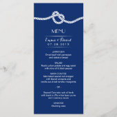Navy Blue Tying the Knot Nautical Wedding Menu (Voorkant)