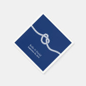 Navy Blue Tying the Knot nautische bruiloft Servetten (Hoek)