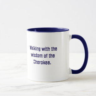 Navy Blue Typography Cherokee Gezegde Coffee Mok