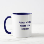 Navy Blue Typography Cherokee Gezegde Coffee Mok (Links)