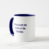 Navy Blue Typography Cherokee Gezegde Coffee Mok (Voorkant links)