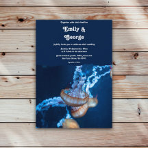 Navy Blue Underwater Jellyfish Nautical Wedding