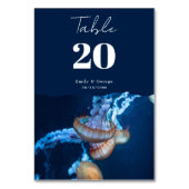 Navy Blue Underwater Jellyfish Nautical Wedding Kaart (Voorkant)