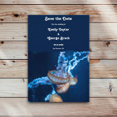 Navy Blue Underwater Jellyfish Nautical Wedding Save The Date
