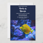 Navy Blue Underwater Zee Fish Kustbruiloft Kaart (Voorkant)