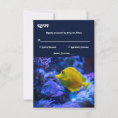 Navy Blue Underwater Zee Fish Kustbruiloft RSVP Kaartje (Voorkant)