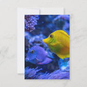 Navy Blue Underwater Zee Fish Kustbruiloft RSVP Kaartje (Achterkant)