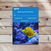 Navy Blue Underwater Zee Fish Nautical bruiloft RSVP Kaartje