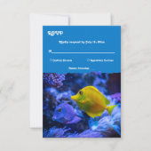 Navy Blue Underwater Zee Fish Nautical bruiloft RSVP Kaartje (Voorkant)