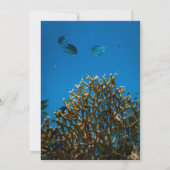 Navy Blue Underwater Zee Fish Reef Beach Weddensch Kaart (Achterkant)