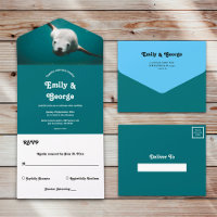 Navy Blue Underwater Zee Lion Aqua Coastal Wedding