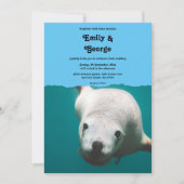 Navy Blue Underwater Zee Lion Blauwgroen kusthuwel Kaart (Voorkant)