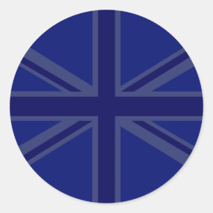 NAvy Blue Union Jack Decor Ronde Sticker