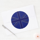 NAvy Blue Union Jack Decor Ronde Sticker (Envelop)