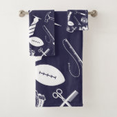 Navy Blue Vaderdag Bad Handdoek (Insitu)