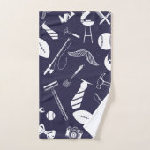 Navy Blue Vaderdag Bad Handdoek (Handdoek)