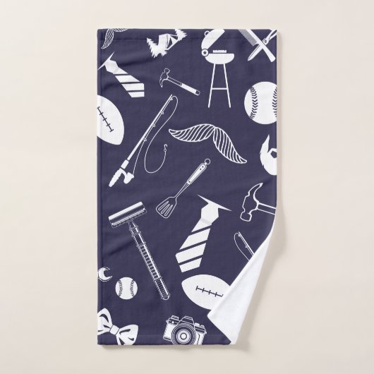 Navy Blue Vaderdag Bad Handdoek (Handdoek)
