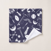 Navy Blue Vaderdag Bad Handdoek (Wasdoekje)